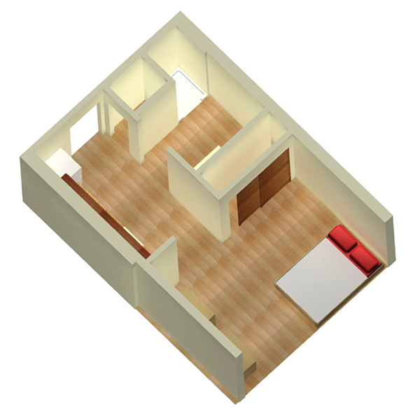 Efficiency - Rice VIllage Apartments Floorplan