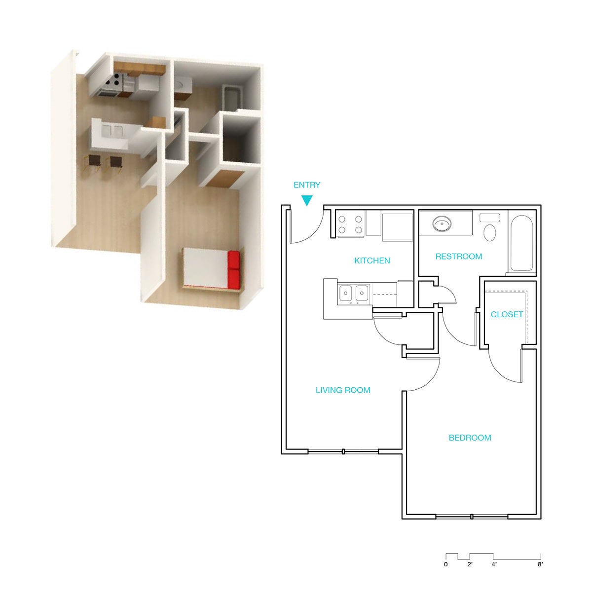 1 Bedroom + 1 Bath - Rice Graduate Apartments
